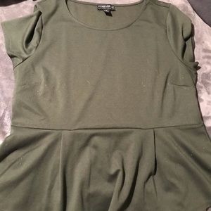 Green peplum shirt